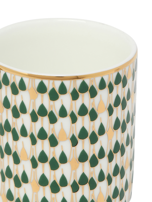 كوب إسبريسو مع صحن نحاسي غير لامع بلون أخضر سويرل مجموعة من 6