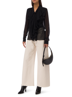 Semi-Sheer Draped Blouse