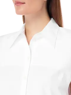 قميص من قماش البوبلين المعاد تدويره بدون أكمام