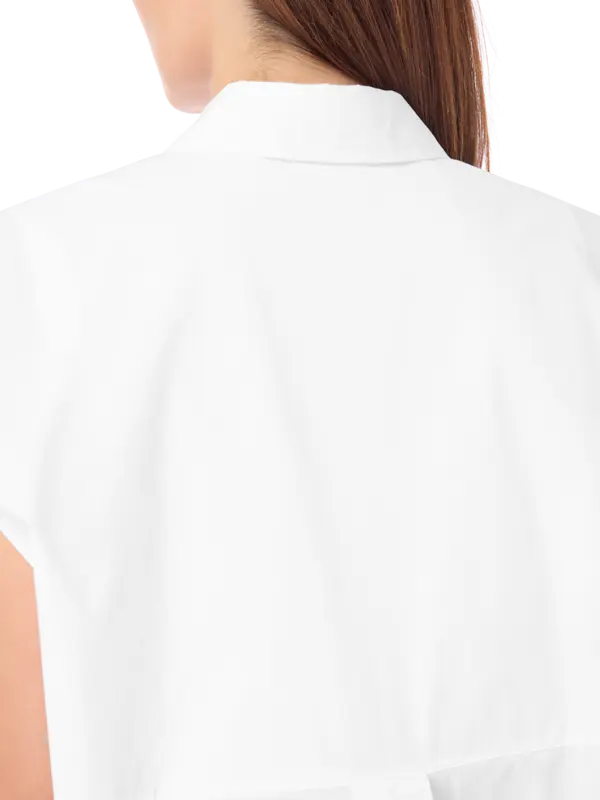 قميص من قماش البوبلين المعاد تدويره بدون أكمام