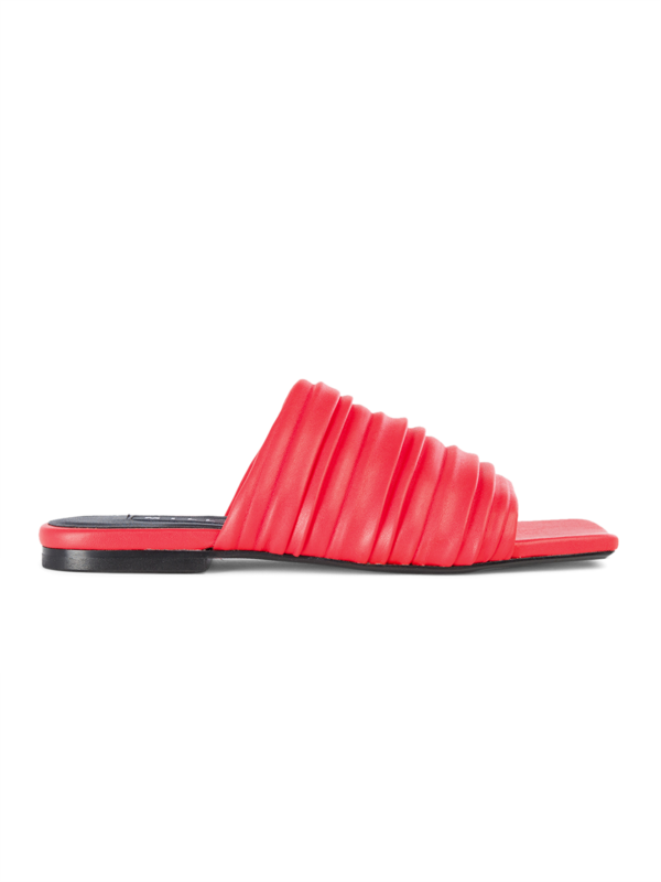 Vegan Pleated Slides