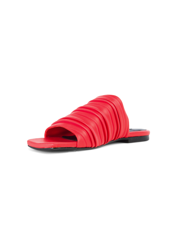 Vegan Pleated Slides