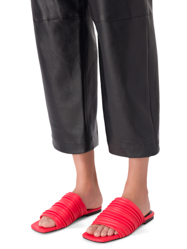 Vegan Pleated Slides