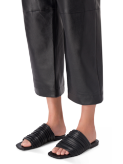 Vegan Pleated Slides