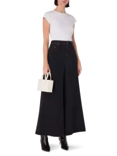 تنورة جينز جوديت طويلة بلون أسود