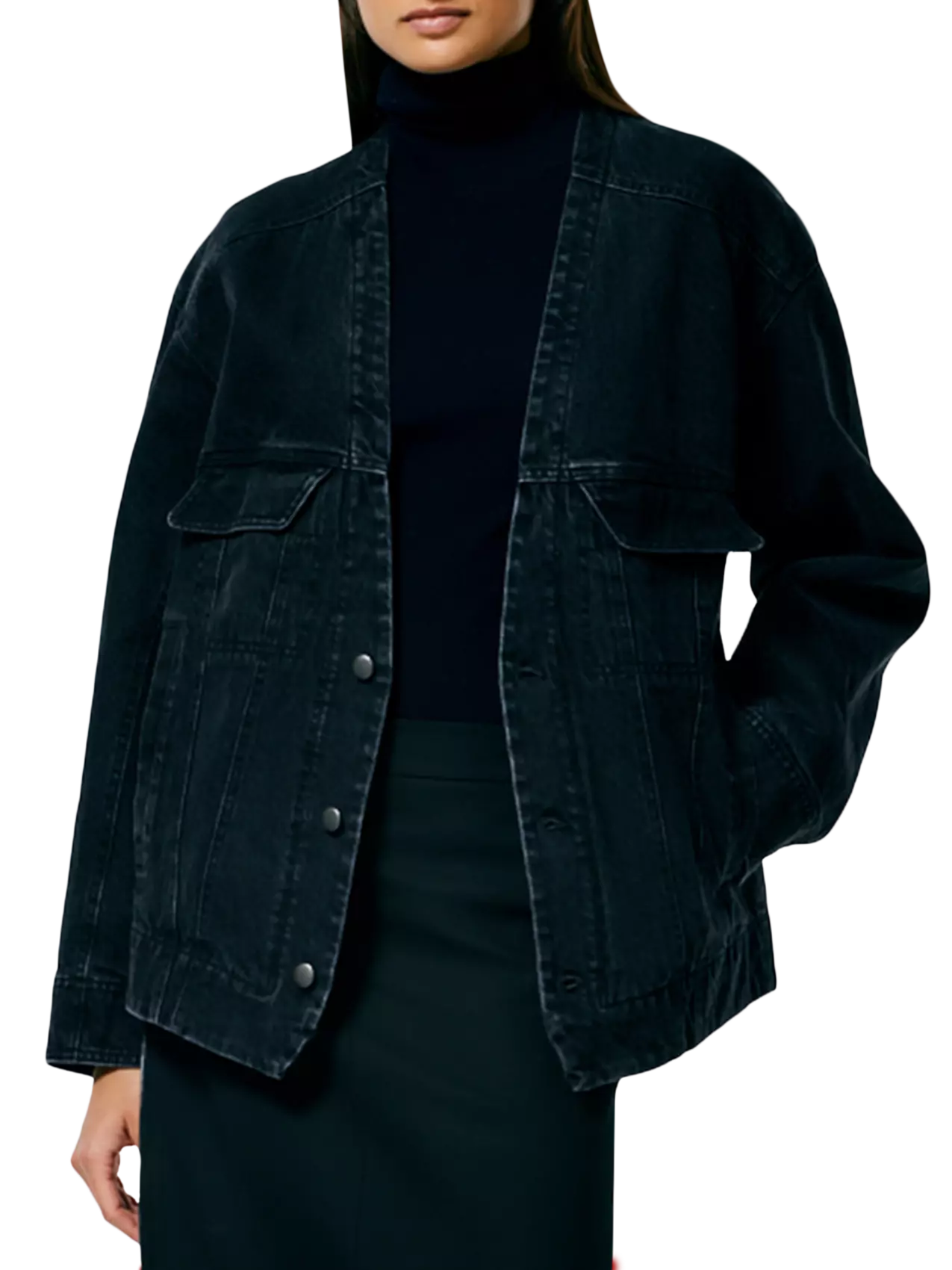 Api Maria Tibi Tibi Black Denim Convertible Jeans Jacket | THAT
