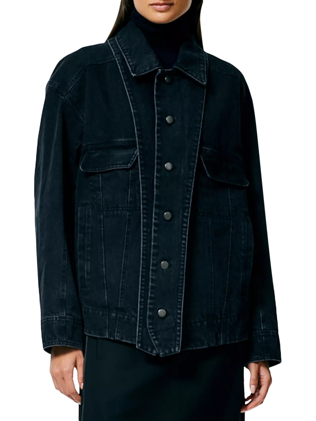 Api Maria Tibi Tibi Black Denim Convertible Jeans Jacket | THAT