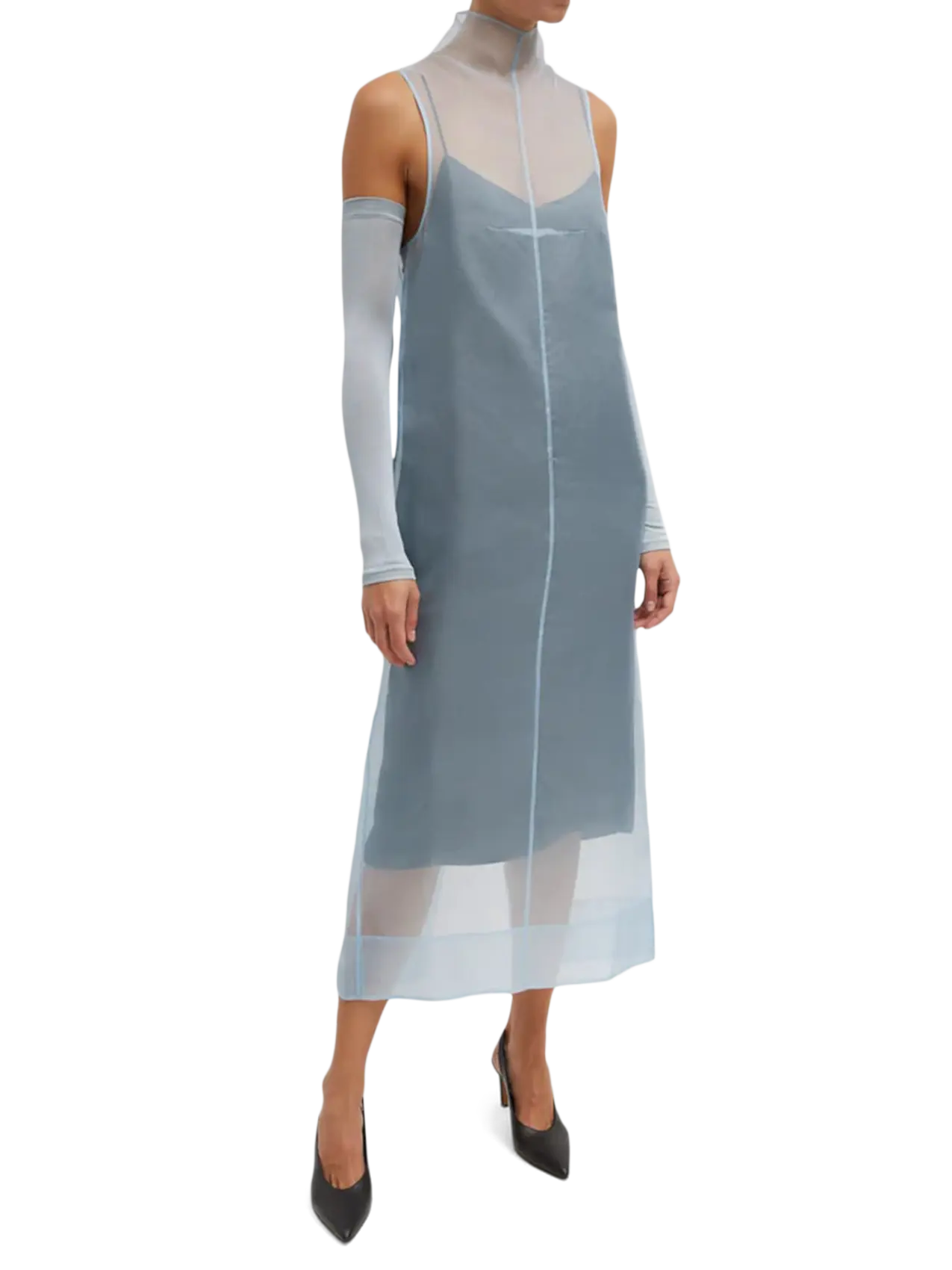 Api Maria Tibi Tibi Melee V-Neck Dress With Organza Lining | THAT