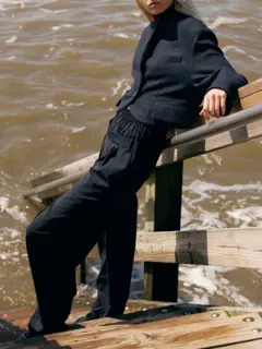 بنطال بوكسر بخصر مزدوج من الصوف الاستوائي المعاد تدويره