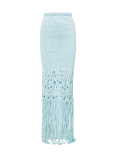 تنورة كروشيه مزينة بشراشيب