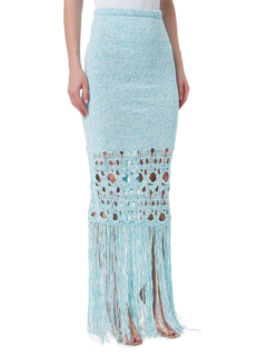 تنورة كروشيه مزينة بشراشيب