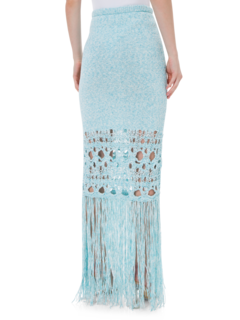 تنورة كروشيه مزينة بشراشيب