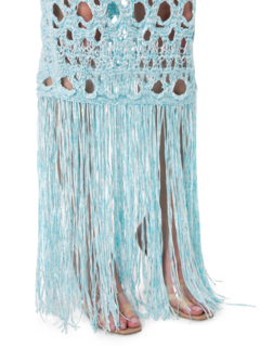 تنورة كروشيه مزينة بشراشيب