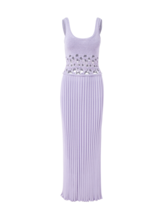 فستان بدون أكمام مزين بكسرات من الكروشيه