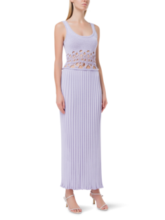 فستان بدون أكمام مزين بكسرات من الكروشيه