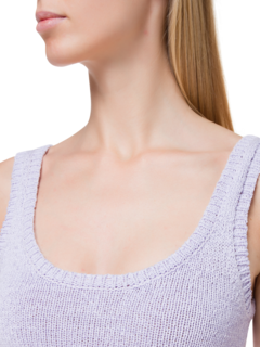 فستان بدون أكمام مزين بكسرات من الكروشيه