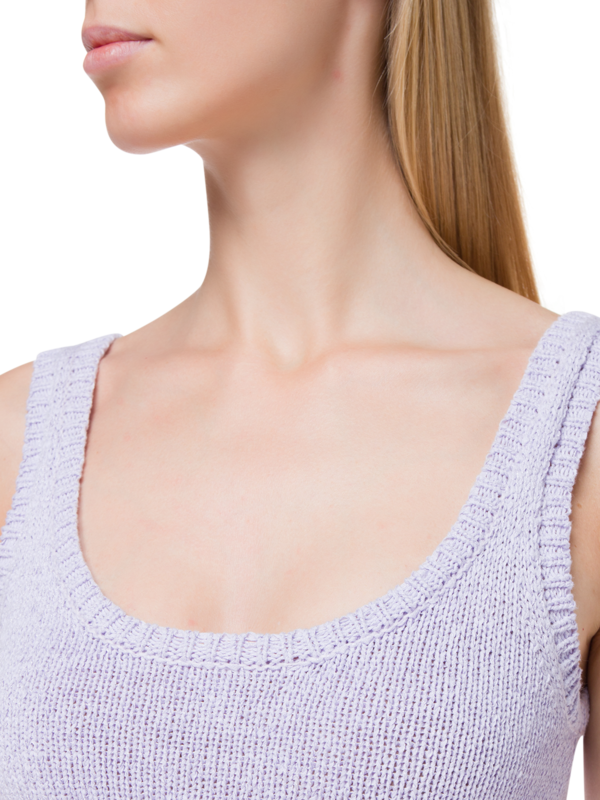 فستان بدون أكمام مزين بكسرات من الكروشيه