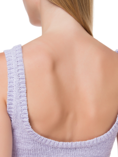 فستان بدون أكمام مزين بكسرات من الكروشيه