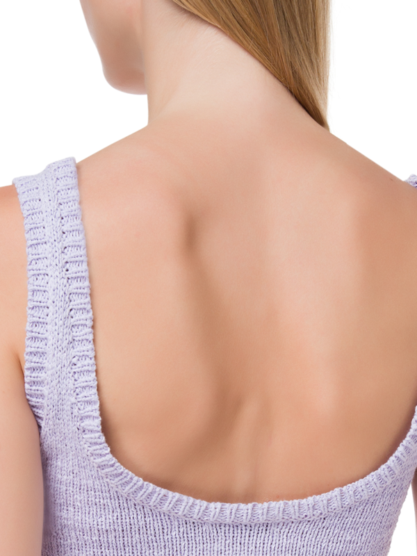 فستان بدون أكمام مزين بكسرات من الكروشيه