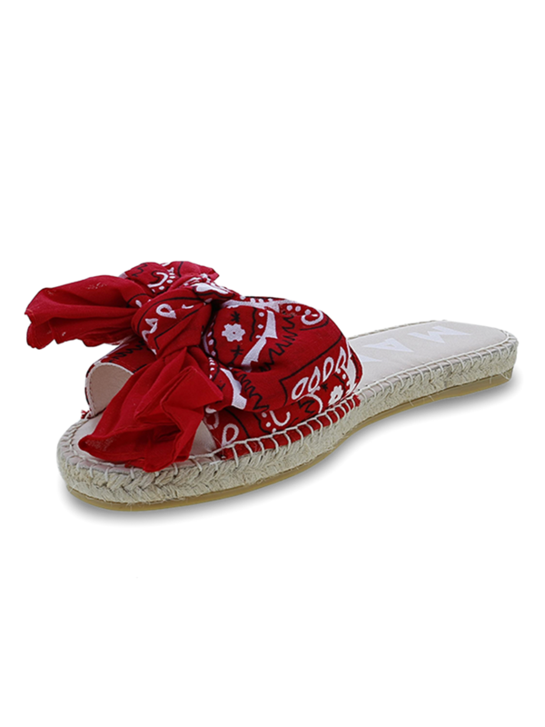 Bright Red Sandals with Bow