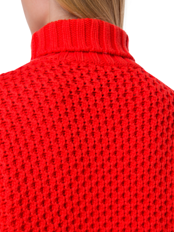 سترة رو محبوكة بنمط كابل وبياقة عالية