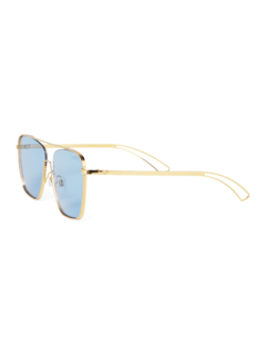 Metallic Gold-Blue Square Frame Sunglasses