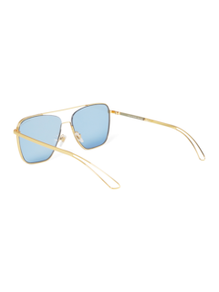 Metallic Gold-Blue Square Frame Sunglasses