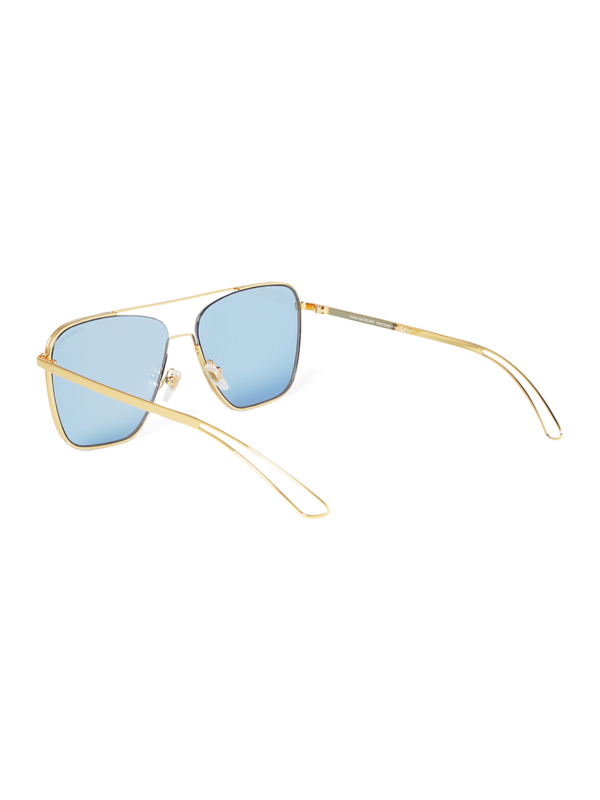 Metallic Gold-Blue Square Frame Sunglasses