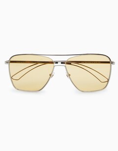 Silver/Brown Aviator Sunglasses