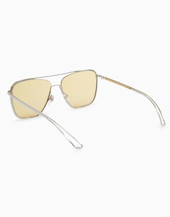 Silver/Brown Aviator Sunglasses