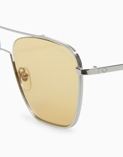 Silver/Brown Aviator Sunglasses