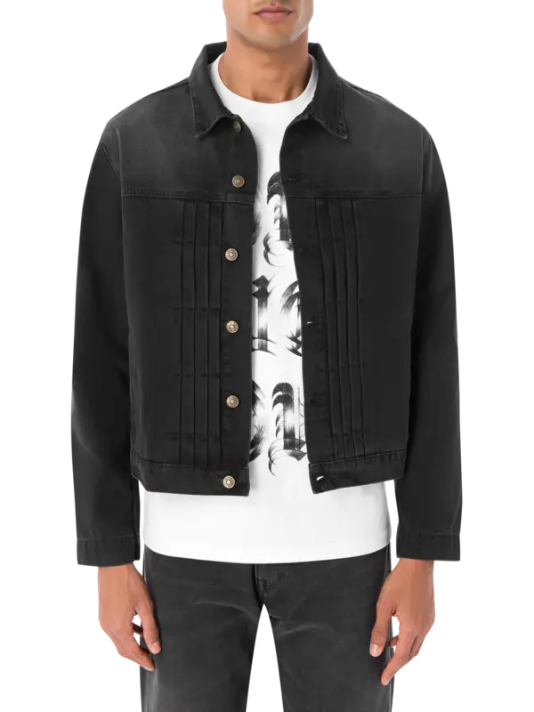 424 black denim jacket hot sale