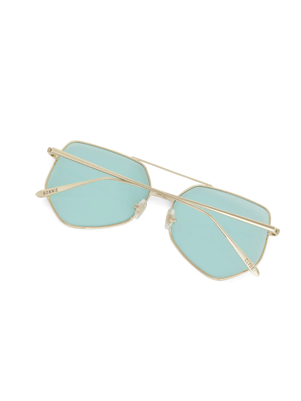 Large flat hexagonal aviators sunglasses
