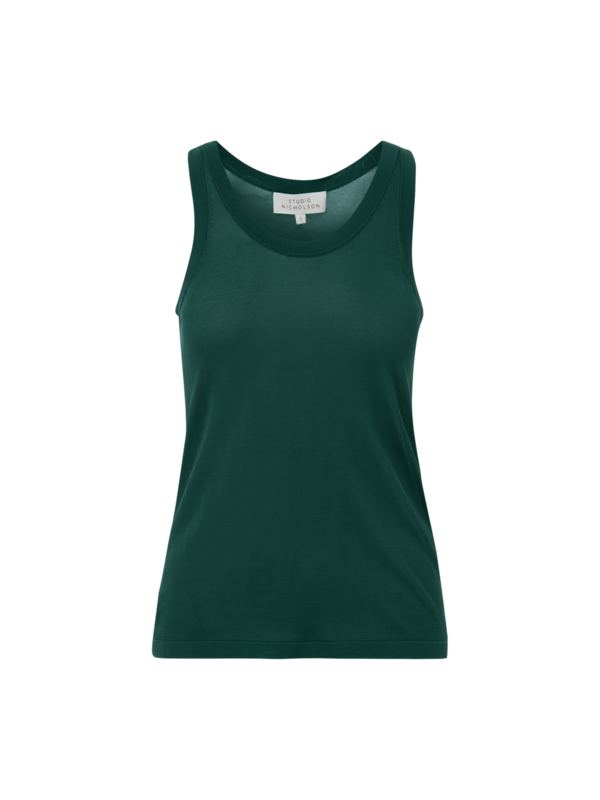 بلوزة فلور بدون أكمام محبوكة من الفسكوز بلون غير لامع