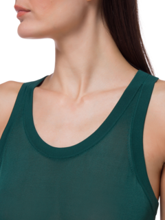 بلوزة فلور بدون أكمام محبوكة من الفسكوز بلون غير لامع