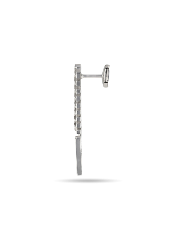 Silver and Diamond Stairway Drop Earring