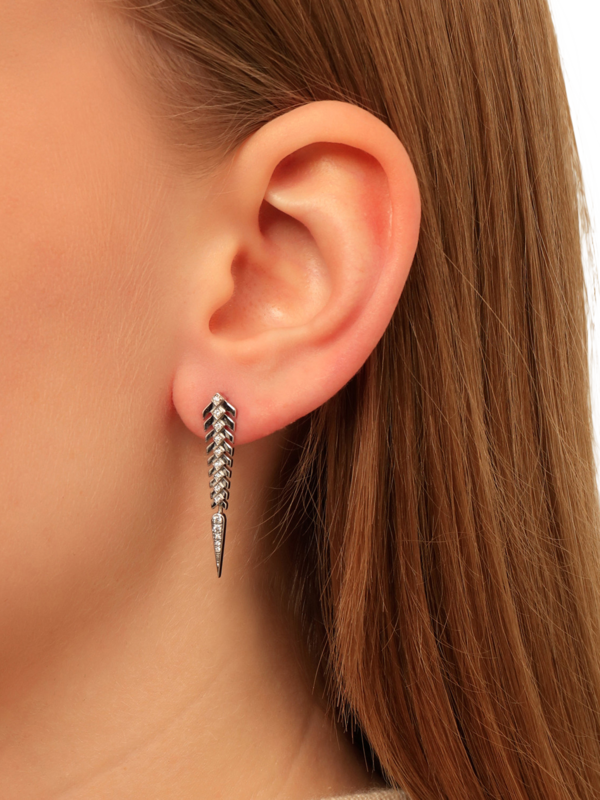 Silver and Diamond Stairway Drop Earring