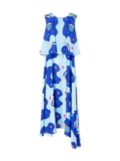 SPACE PRINTED LAYERED DRESS