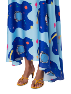 SPACE PRINTED LAYERED DRESS