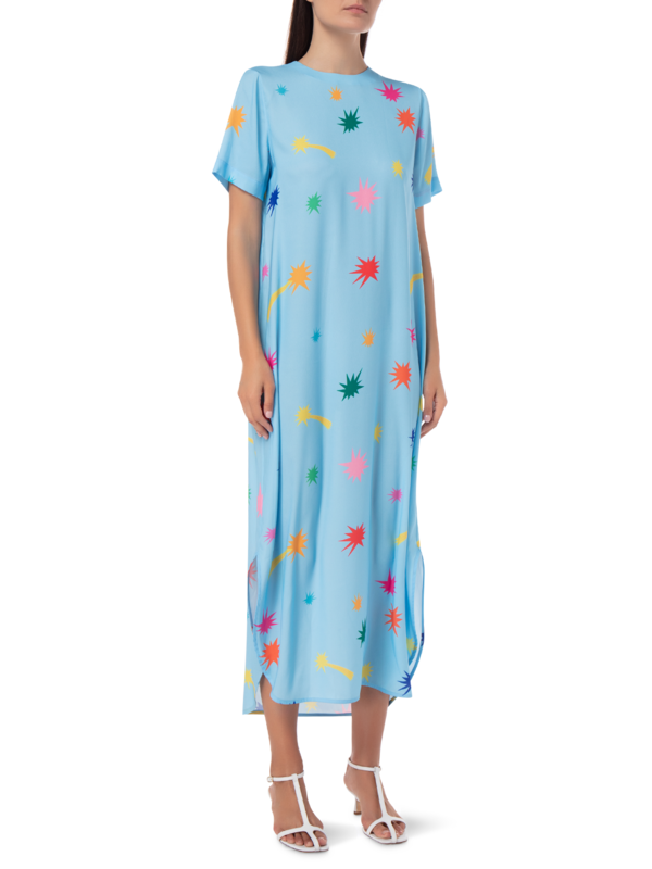 STARS PRINTED T-SHIRT DRESS