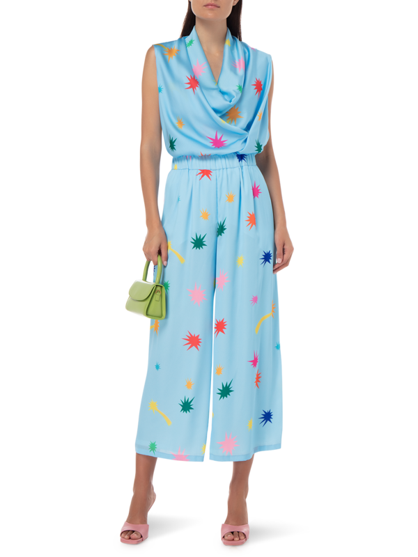 STARS PRINTED WIDE PANTS