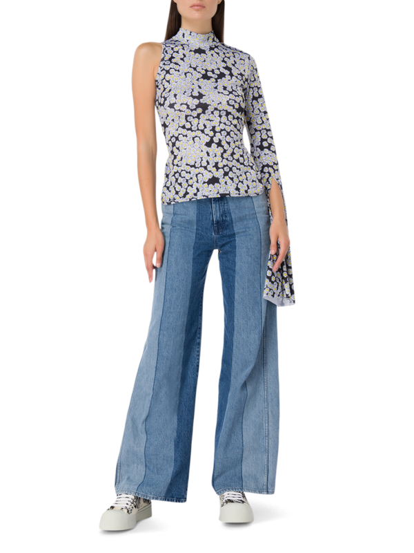 Daisy Print Single Sleeve Top