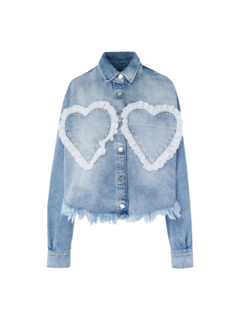 Denim Jacket With Heart Pockets
