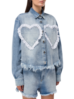 Denim Jacket With Heart Pockets