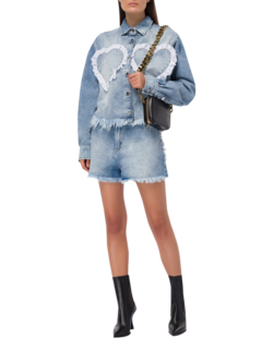 Denim Jacket With Heart Pockets