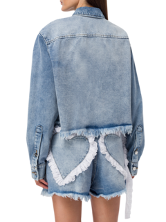 Denim Jacket With Heart Pockets