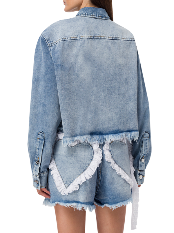 Denim Jacket With Heart Pockets