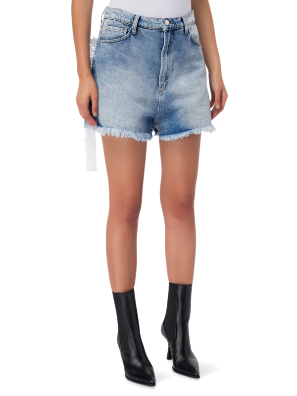 Denim Shorts With Heart Pockets