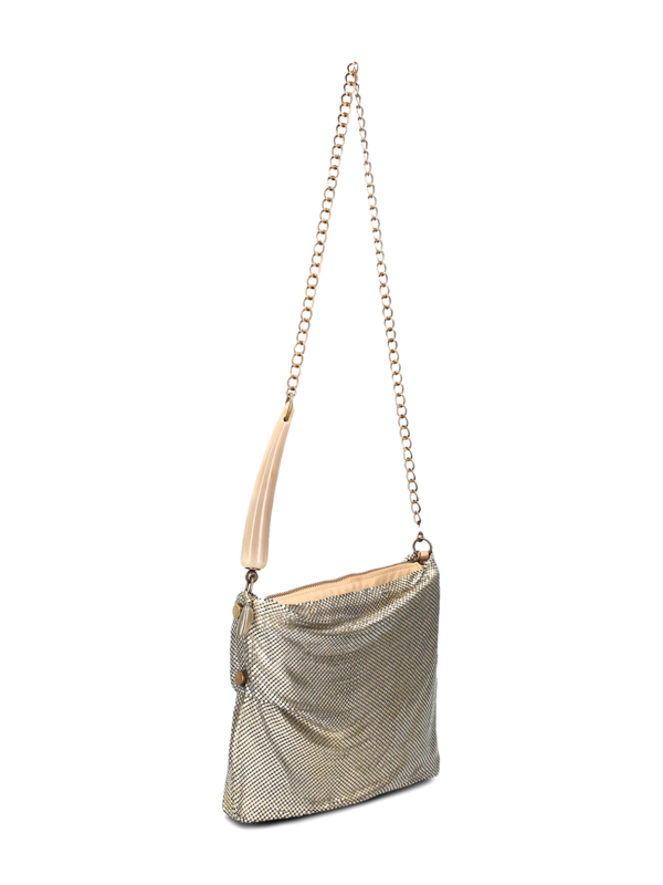 Gold Metallic Mesh Shoulder Bag