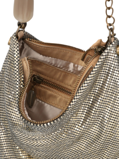 Gold Metallic Mesh Shoulder Bag